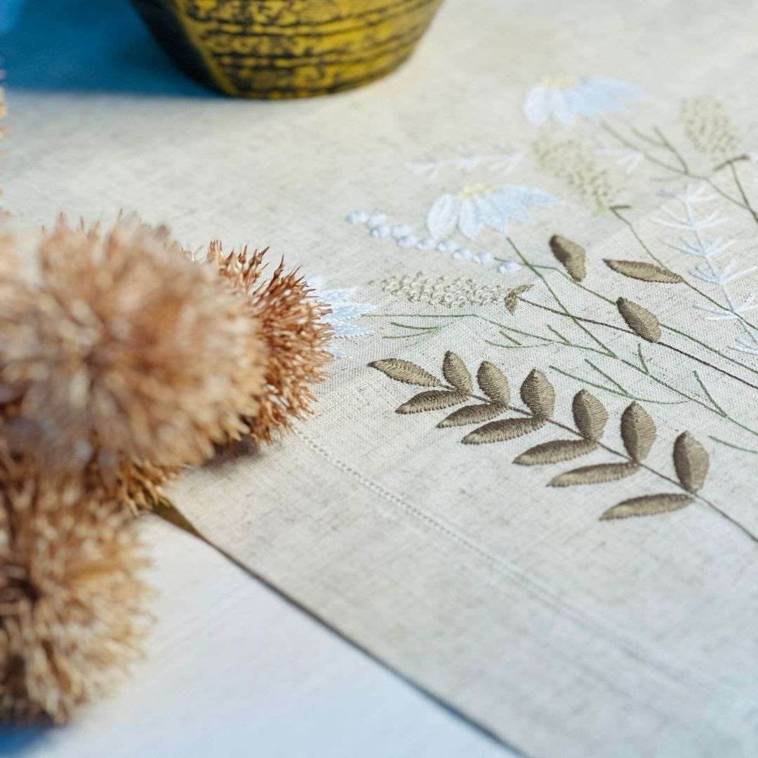 Caminho de Mesa Flores - 45x90cm (Gr-70f881)