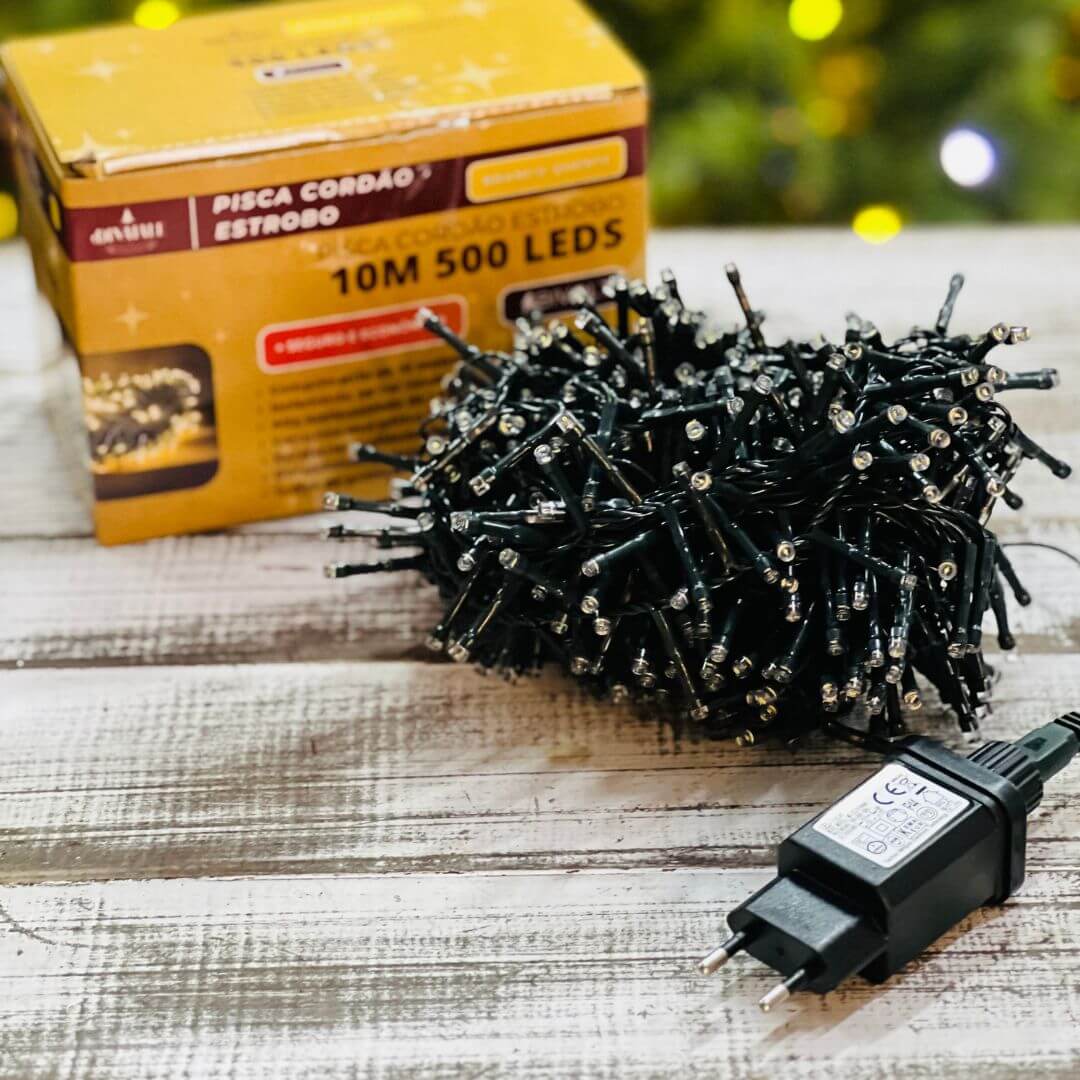 Cordao Estrobo Fio Verde - 10m - 500 Leds - Bivolt