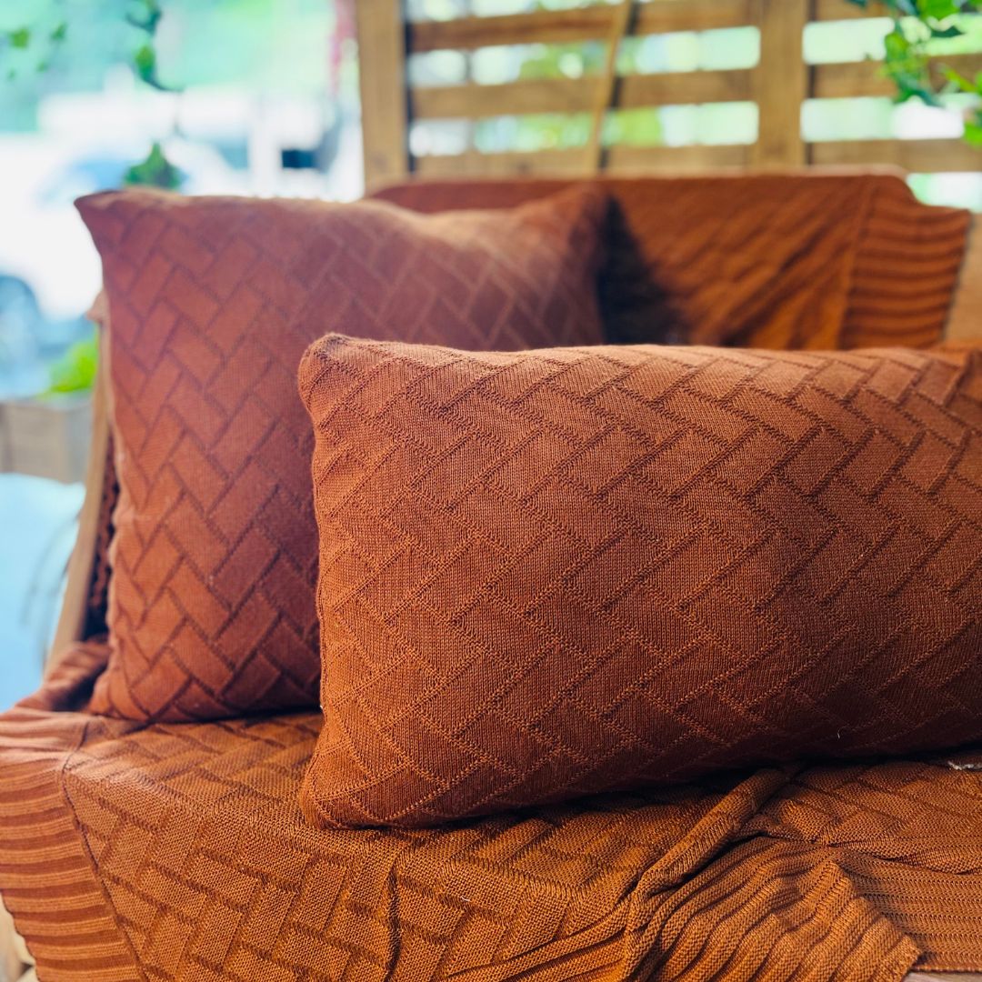 Almofada Tricot Link Terracota - 50cmx50cm (432185)