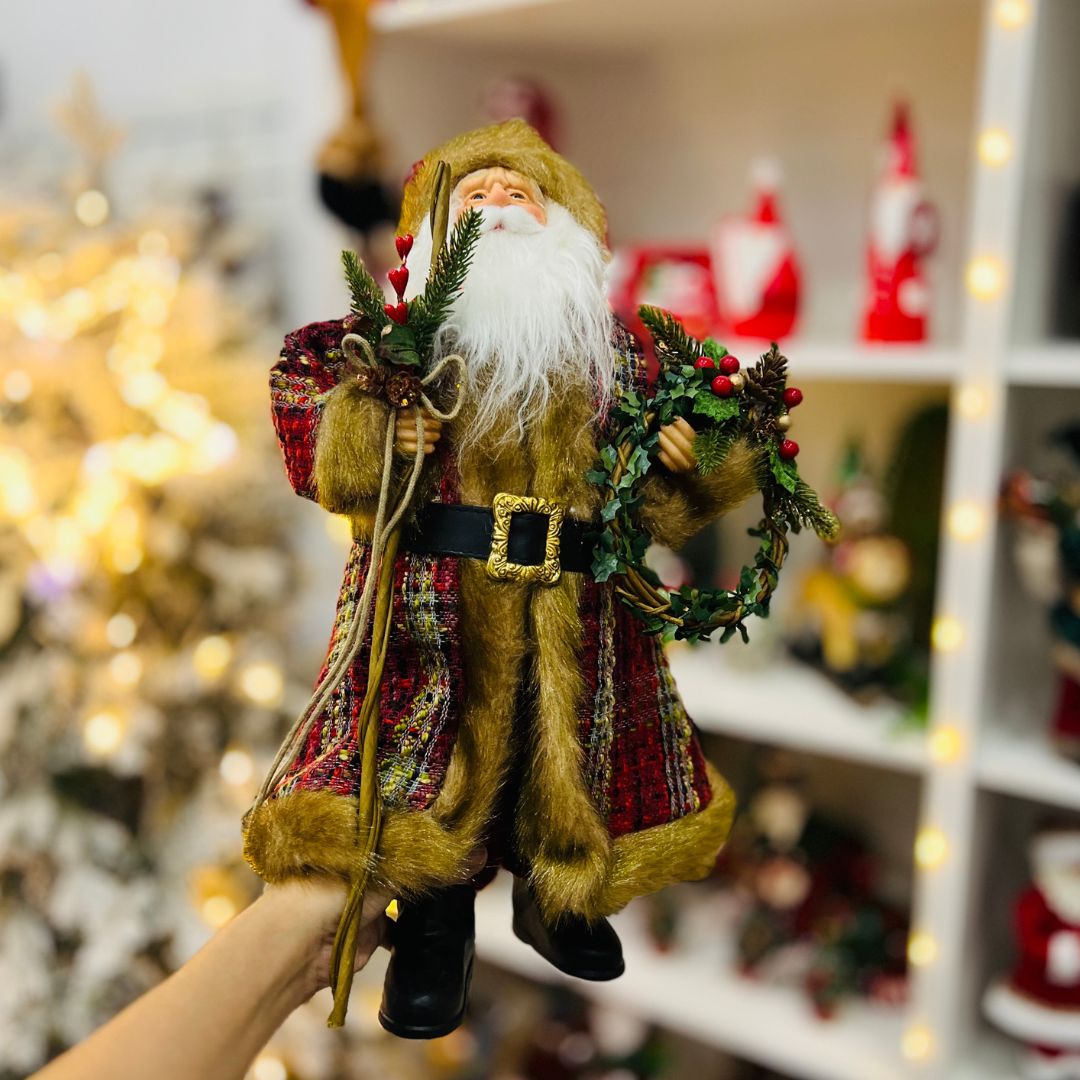 Papai Noel Com Guirlanda - 46cm