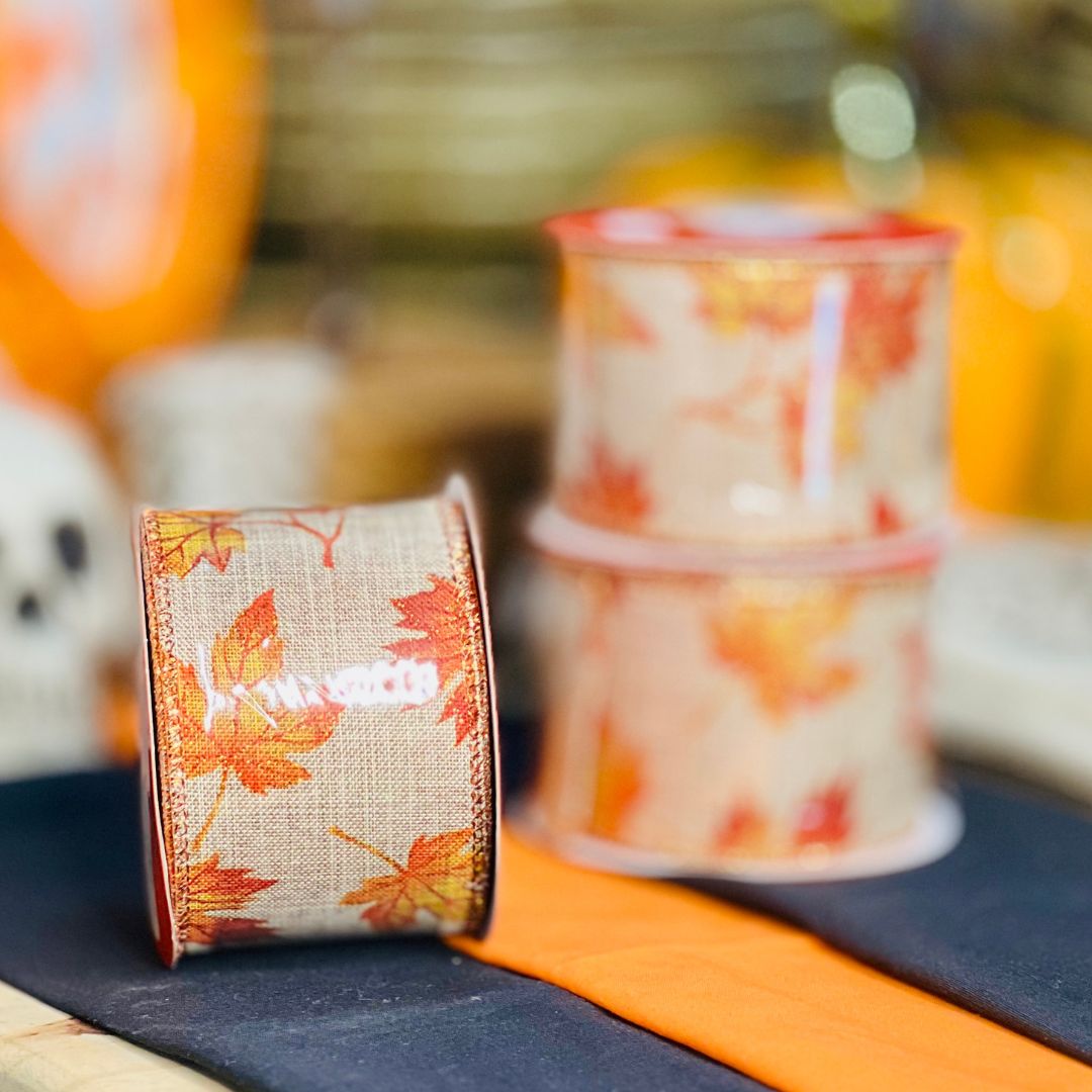 Fita Rústica Com Folhas Maple - 9,1m