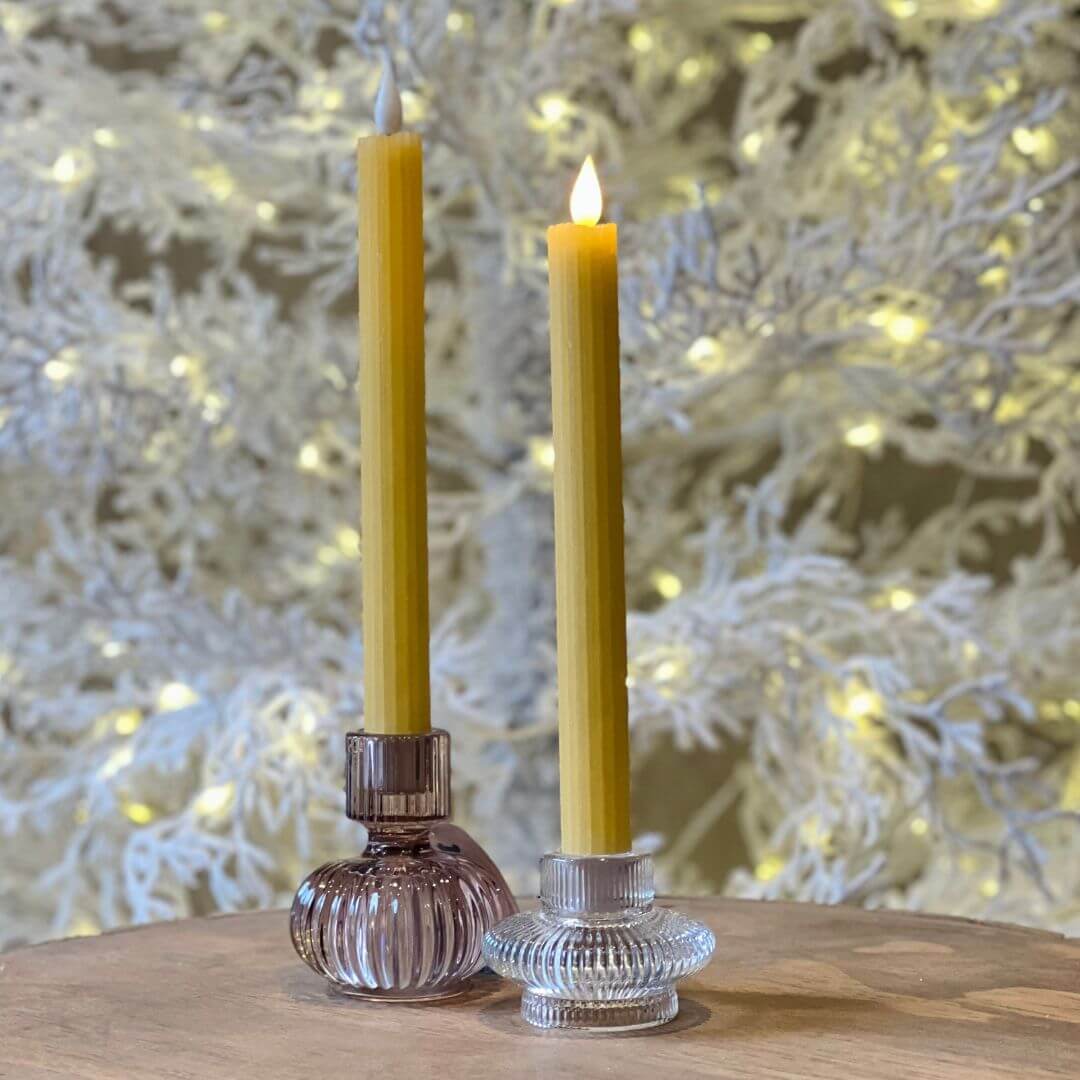 Vela Decorativa Amarela com LED – 25cm | 2 Peças