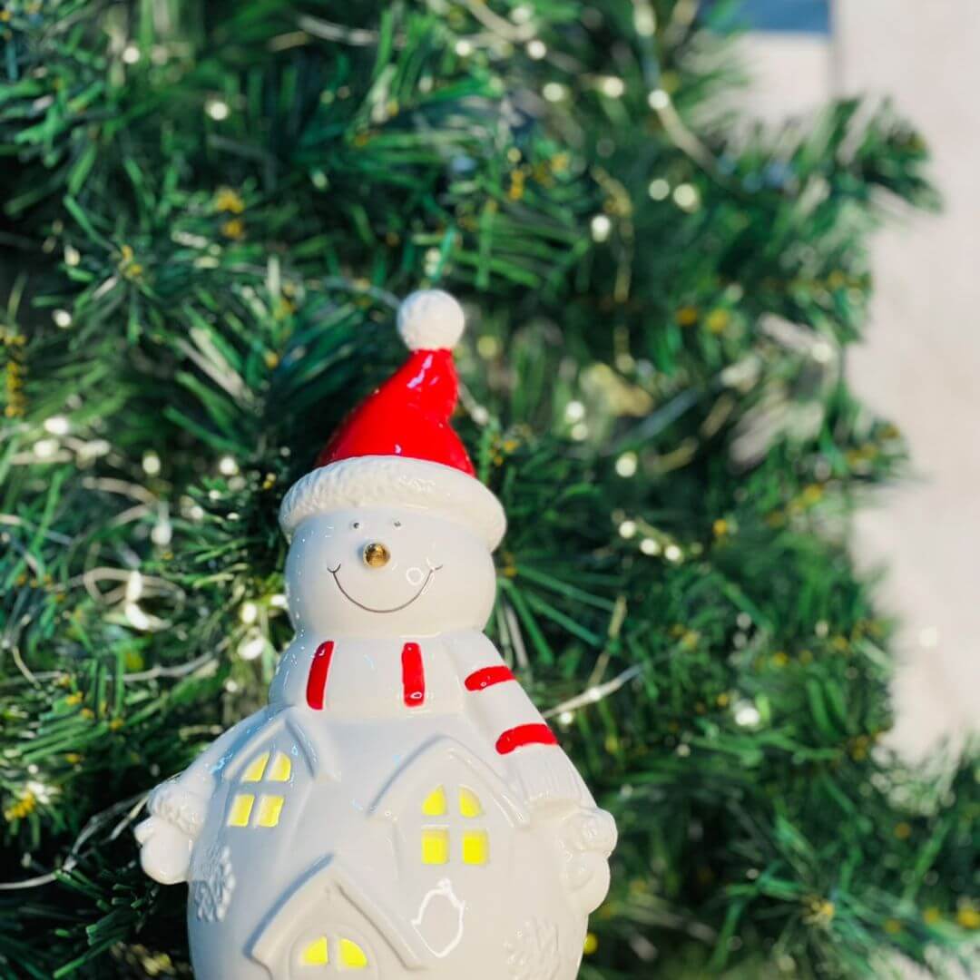 Boneco de Neve Decorativo C/led - 20,5x12,5x10,7cm