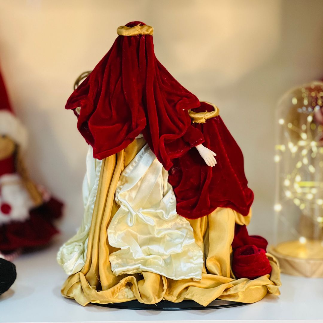 Sagrada Família Em Vermelho e Dourado - 30cm