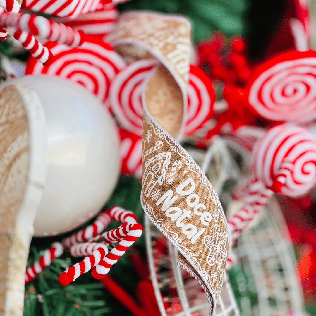 Fita Aramada Gingerbread Doce Natal 6,3cm x 9,14cm