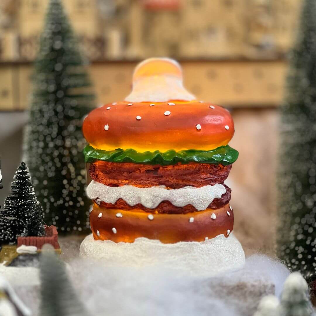 Loja Natal Hamburgueria Com Led 15x12x12,5cm