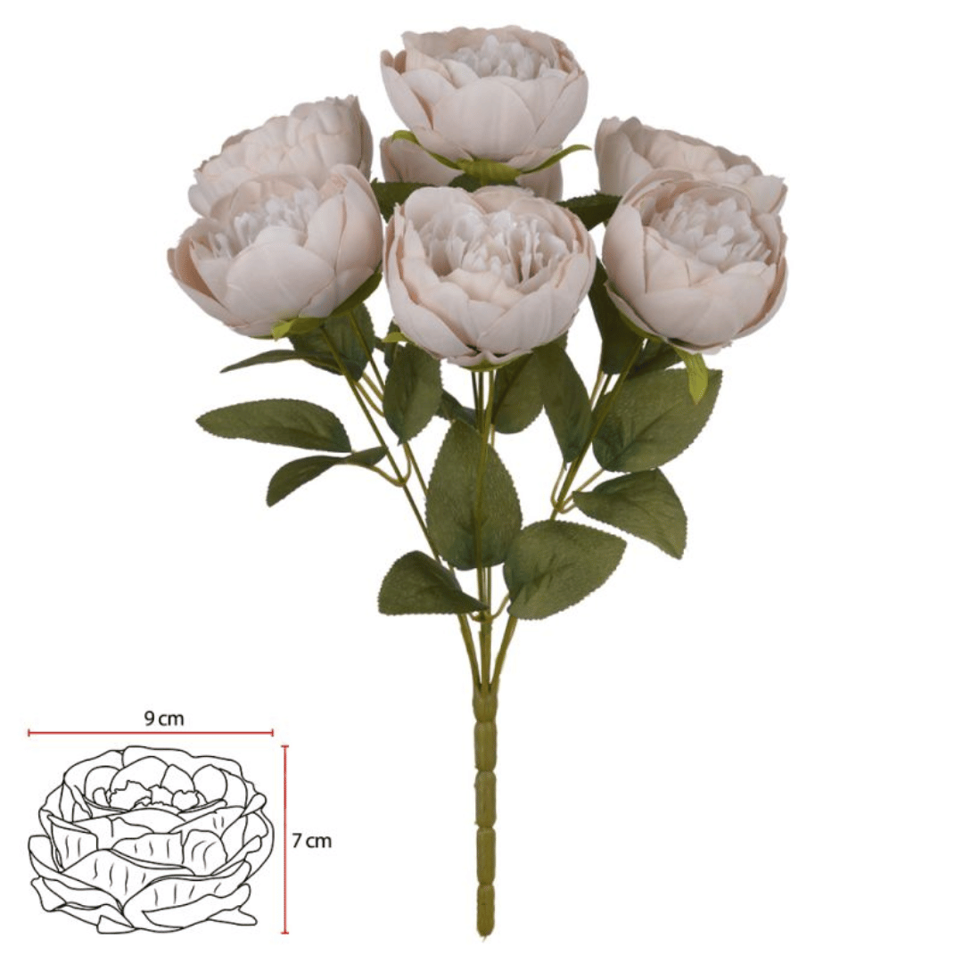 Buque Rosa Cabbage Off White 43cm