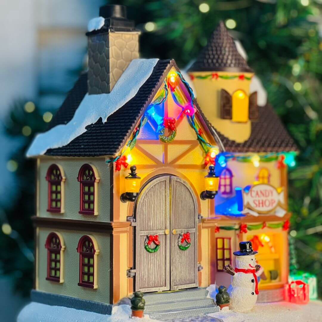 Cenário Natalino Candy Shop com Luz, Som e Movimento – 22 x 16 x 25,5cm