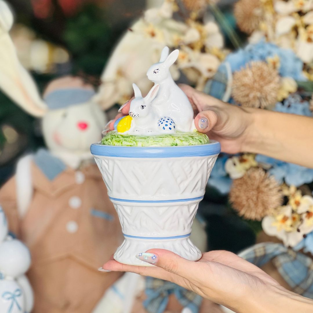 Cesto Decorativo de Coelhos Peter Rabbit - 22cm