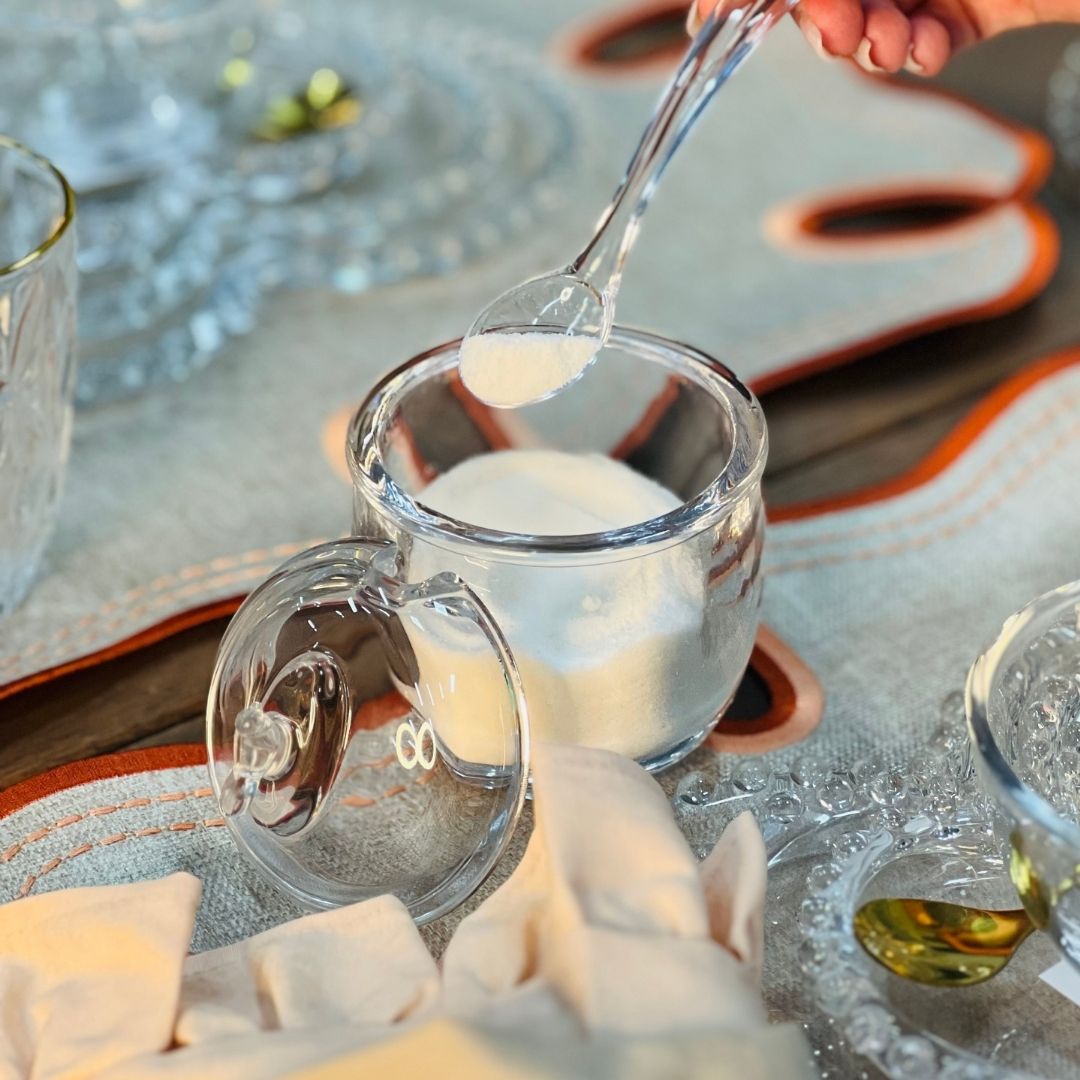 Açucareiro de Cristal Com Colher e Tampa Bird - 150ml