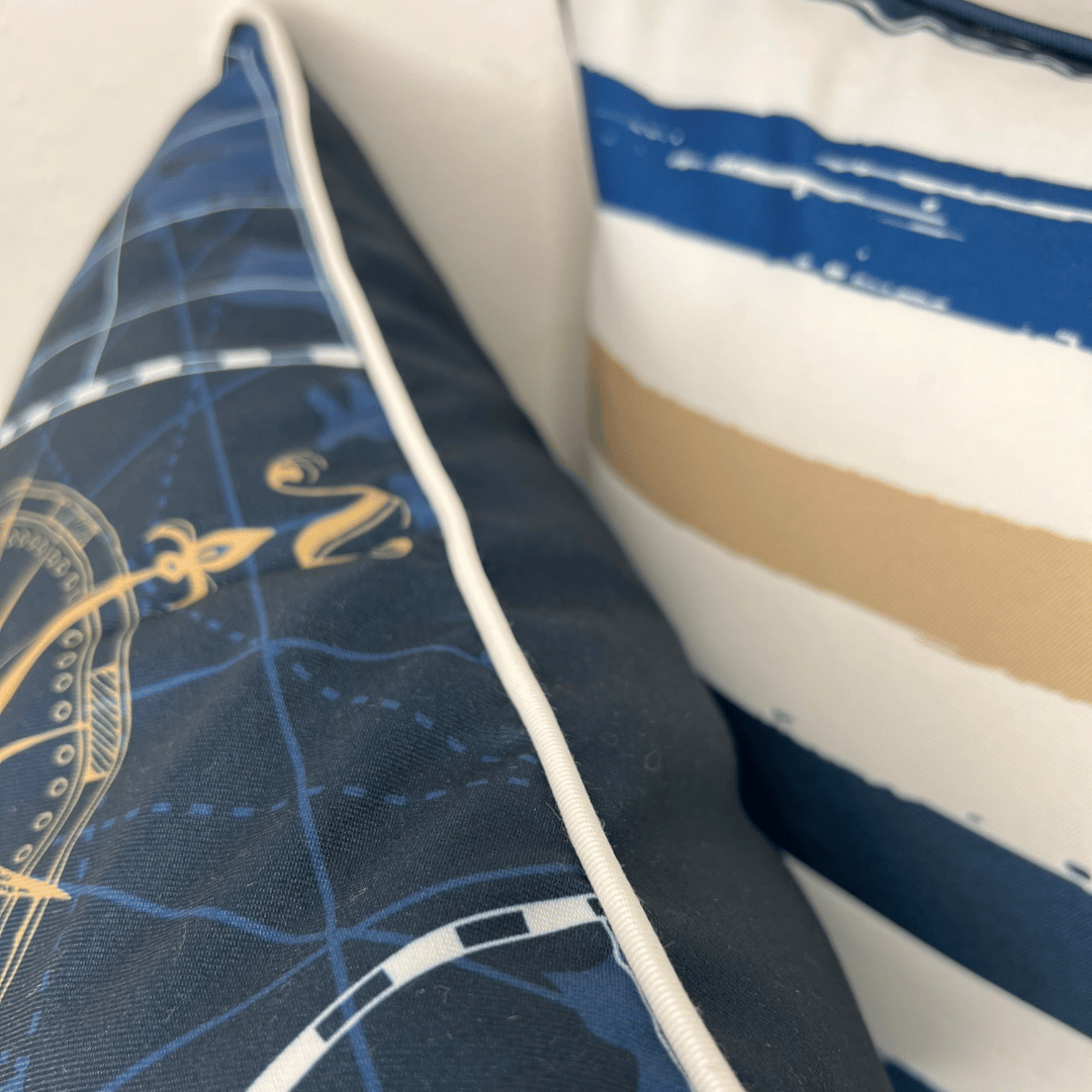 Capa de Almofada Nautica Farol Com Cordone 43x43cm