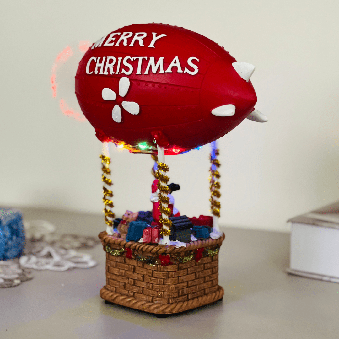 Balão Natalino Com Noel Com Led e Movimento 26cm