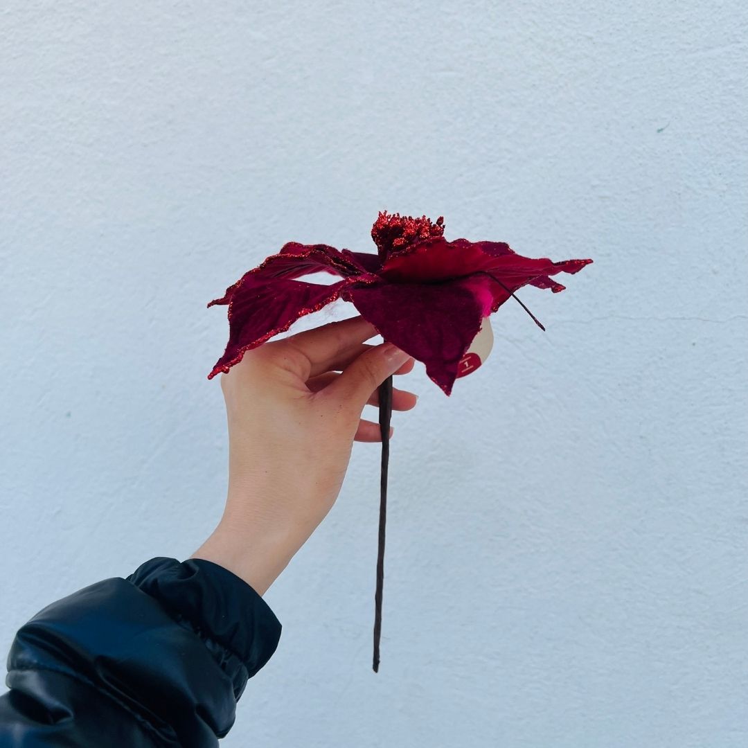 Flor Bico de Papagaio Veludo - 24cm