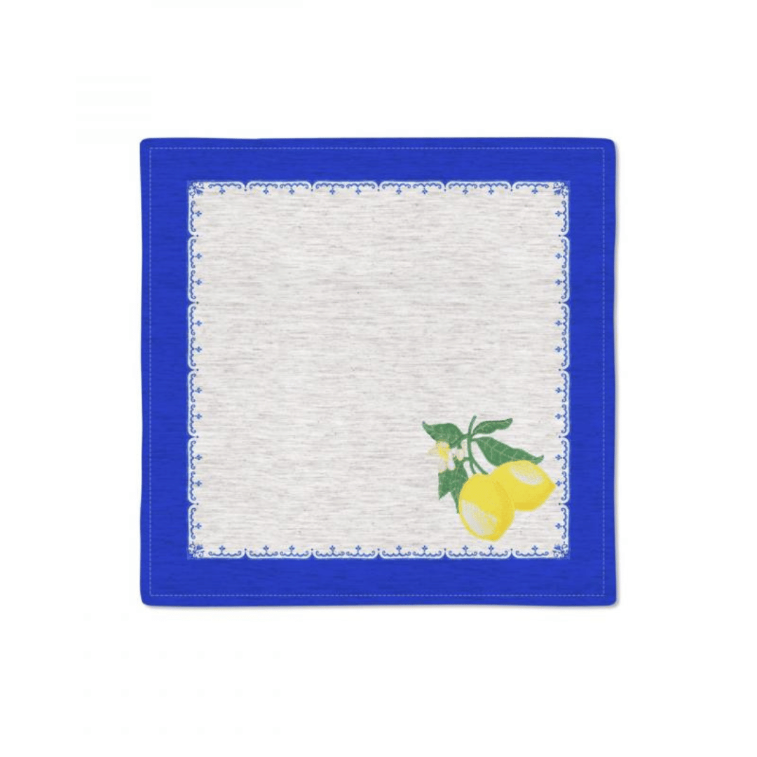 Guardanapo Limão Siciliano Bordado - 40cmx40