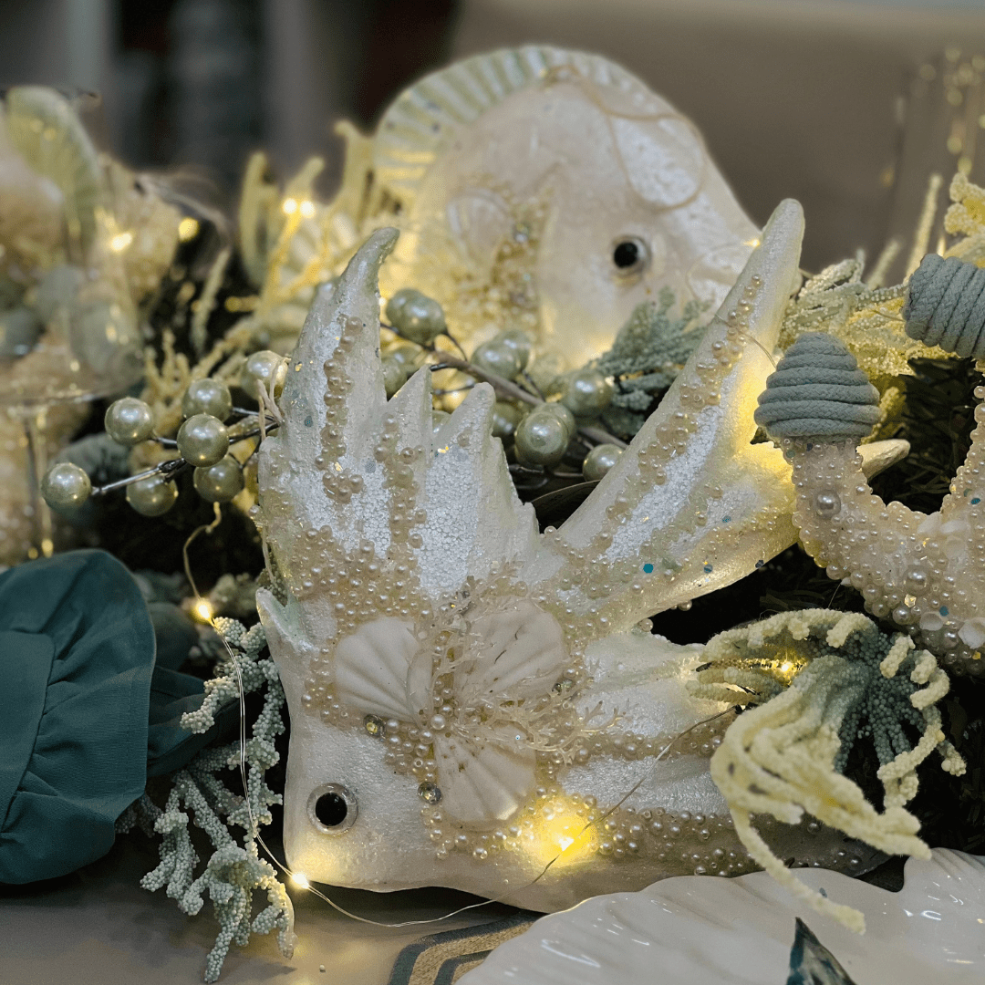 Peixe Decorativo Natal Náutico 28x26x8cm