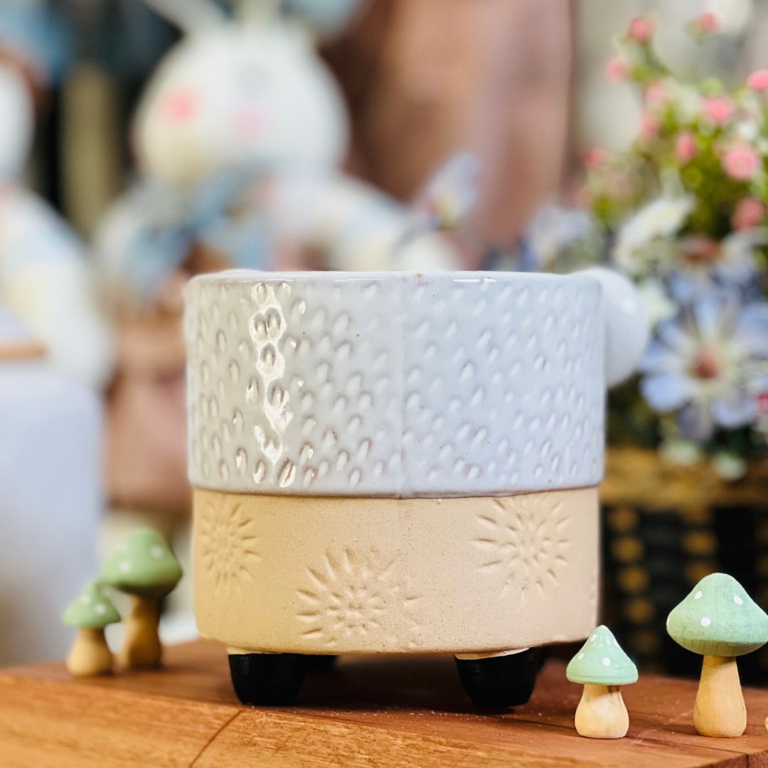 Vaso de Cerâmica Elefante - 15,9x12,8x12,6cm