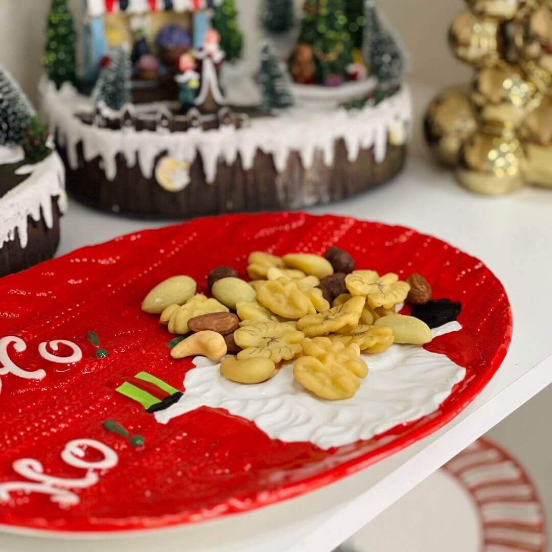 Centro de Mesa Rosto Noel Hoho Vermelho 32x22,6x3,2cm