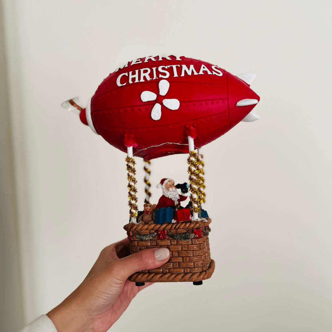 Balão Natalino Com Noel Com Led e Movimento 26cm