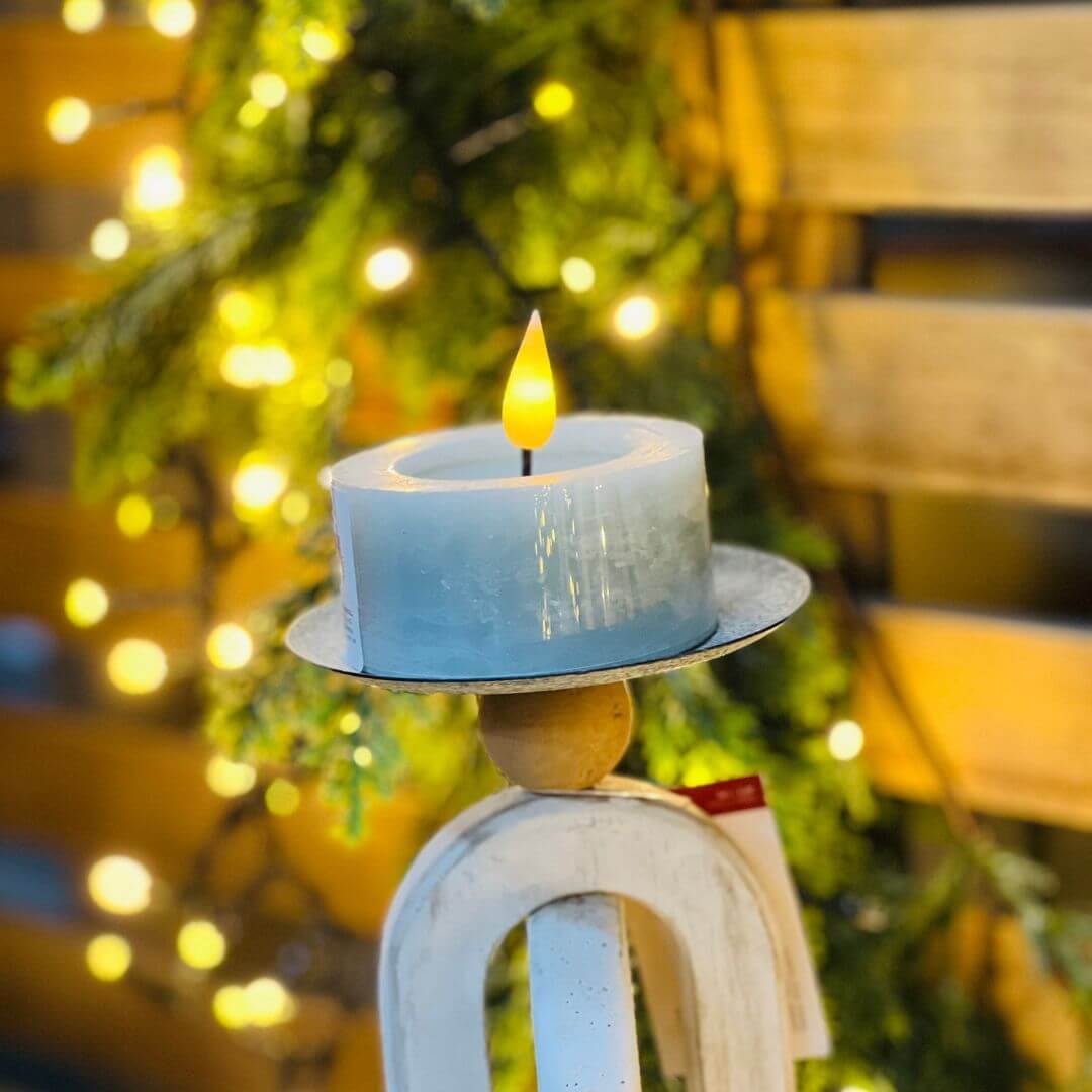 Vela Decorativa com LED Luz Quente Verde – 7cm