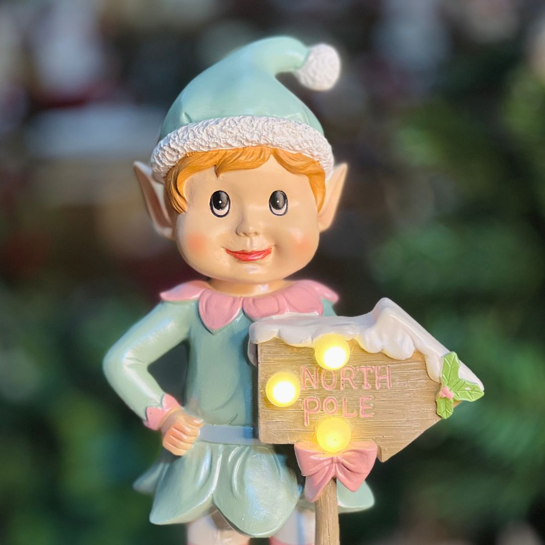Elfo Com Led Candy Color - North Pole 30cm