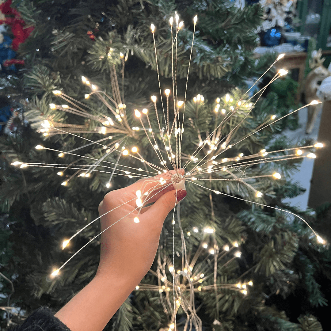 Pisca Fogos de Artificio 320 Leds Branco Quente Bivolt Com Funçoes 4m