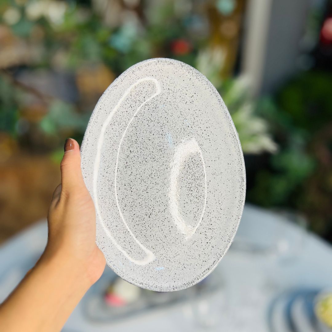 Prato de Sobremesa Oval Organico Echo 22,5x16cm