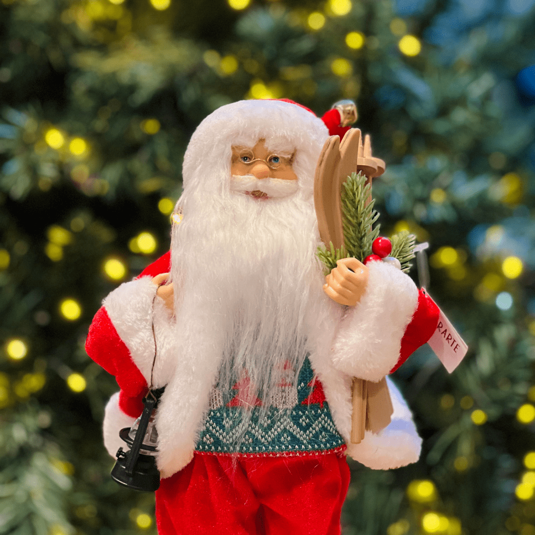 Papai Noel Em Pé Vermelho e Verde 30cm