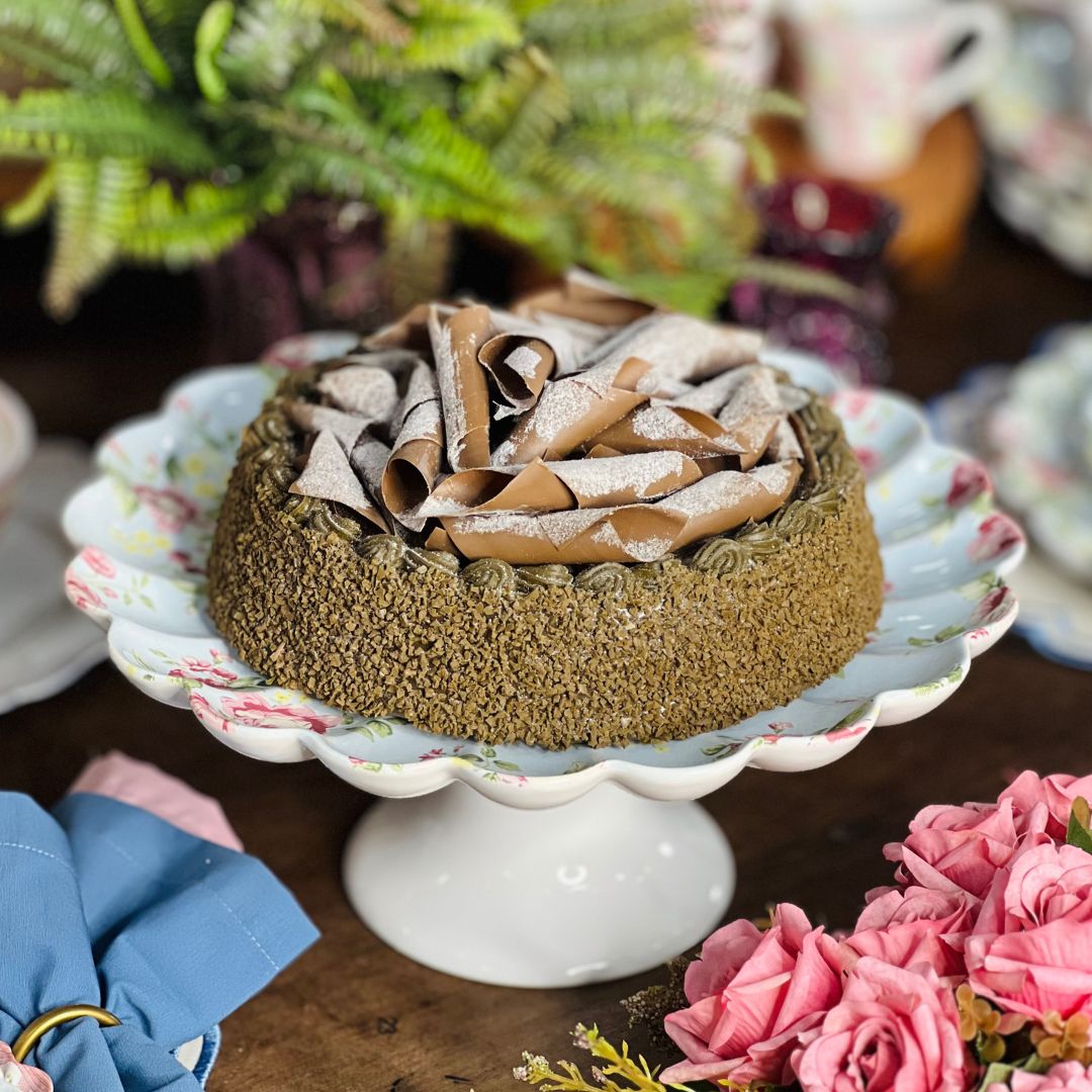 Prato Para Bolo Com Pé Vó Dulce - 33cm