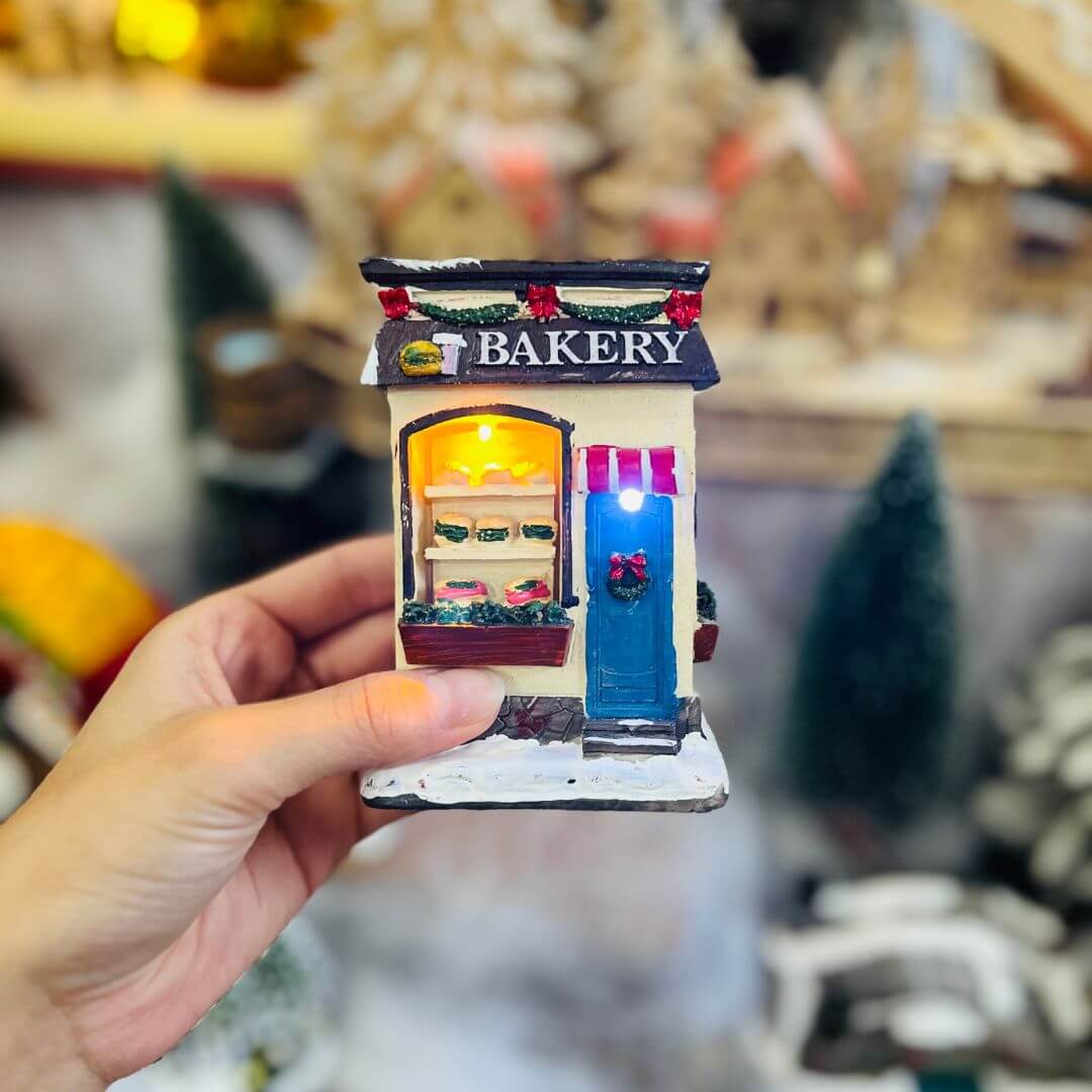 Loja Natal Padaria Com Led 12,5x8x5,7cm