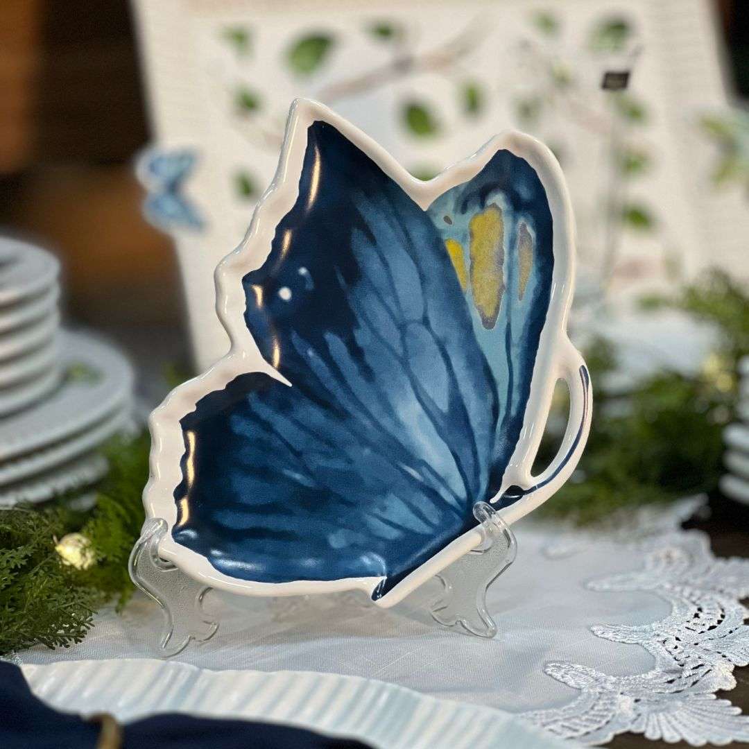 Prato Sobremesa Borboleta Com Asa Fechada - 24cm