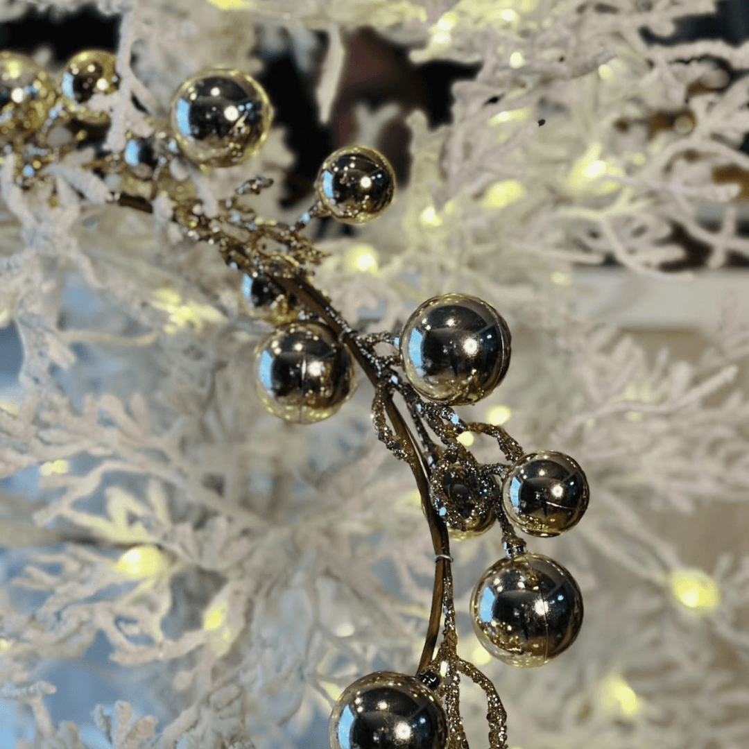 Festão com Bolinhas Brilhantes Flexível Champagne – 150 cm