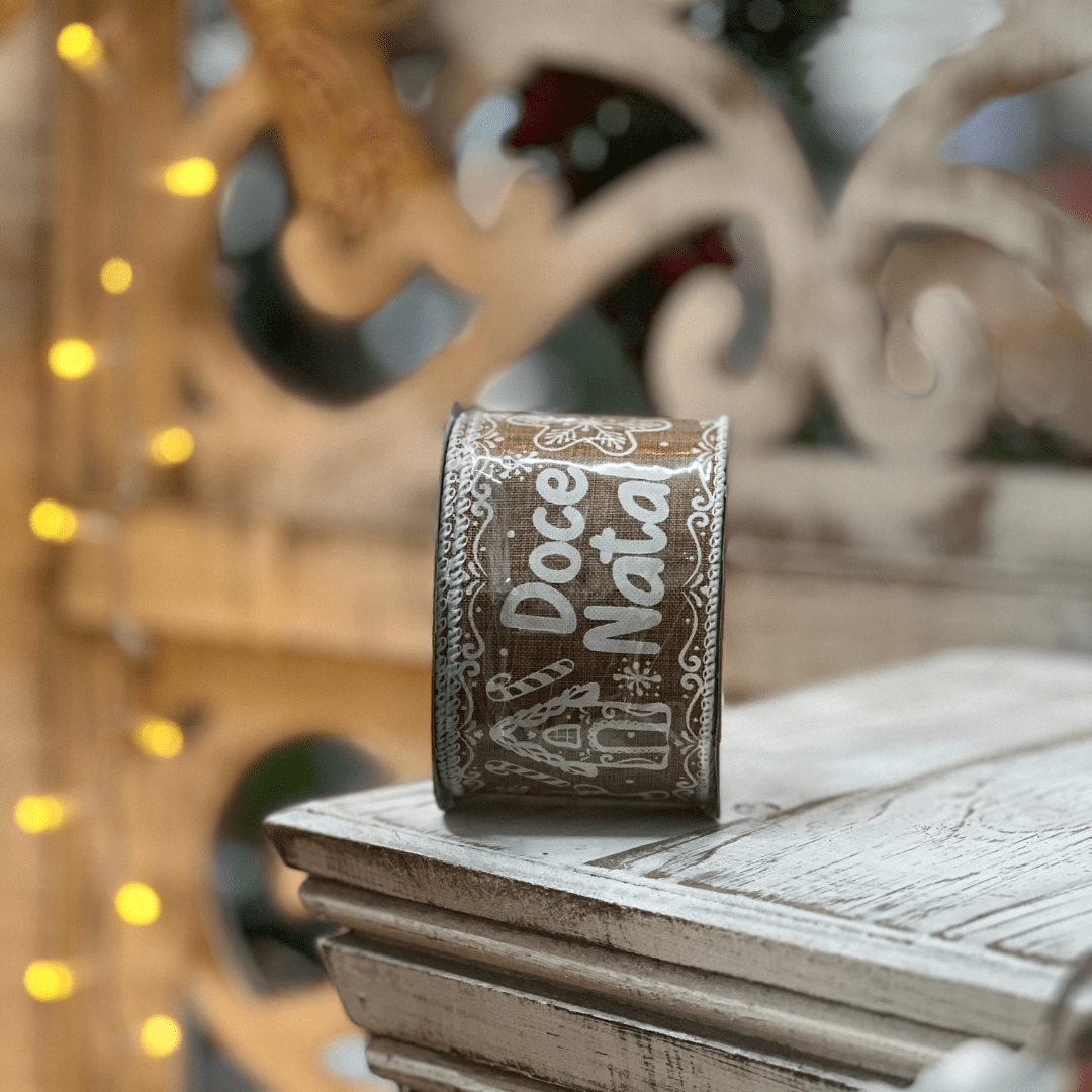Fita Aramada Gingerbread Doce Natal 6,3cm x 9,14cm