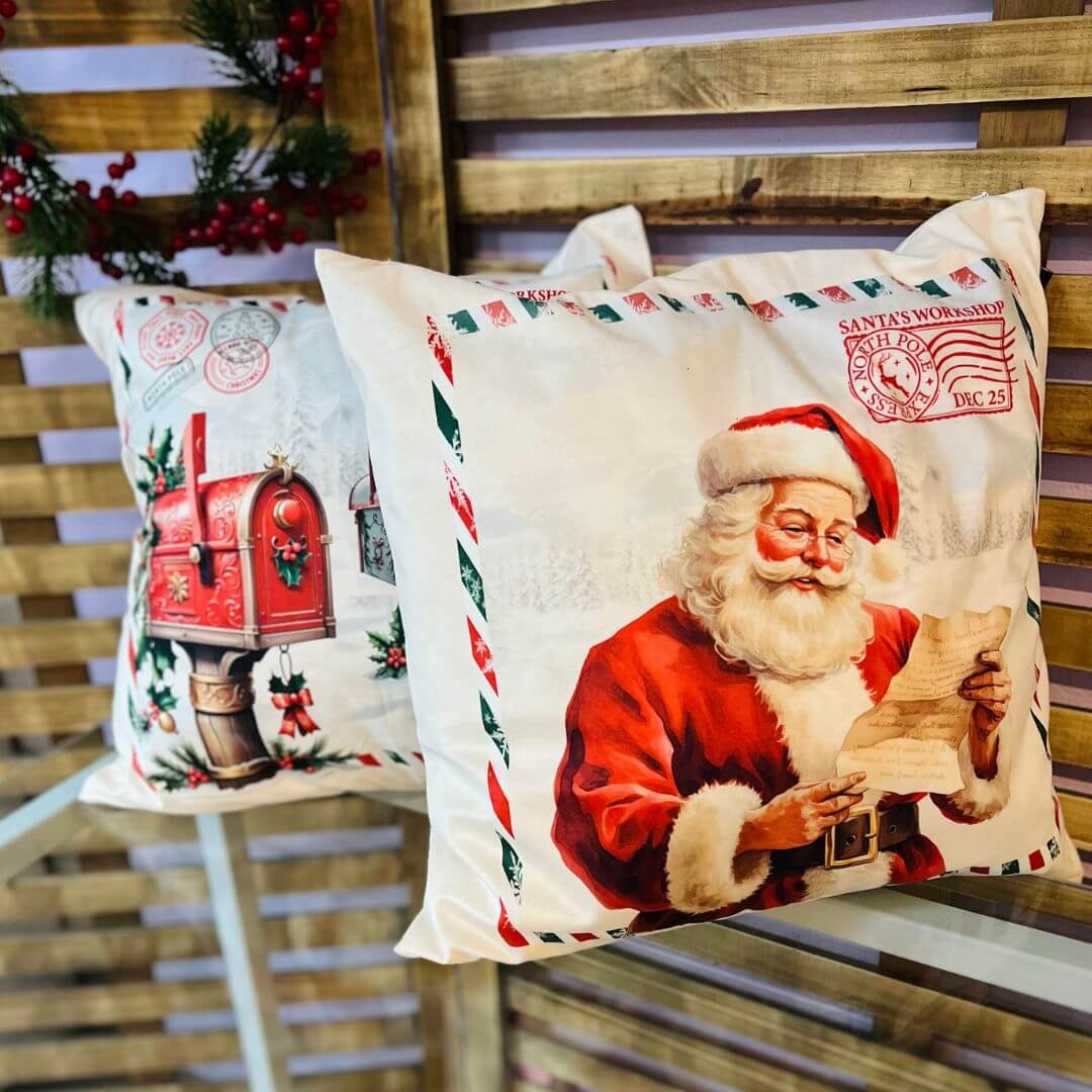 Capa de Almofada Luxor Natal Caixa de Correios – 50 x 50cm