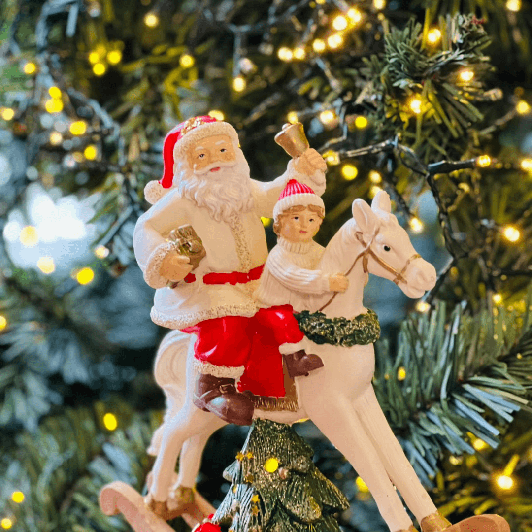 Decoração Noel com Cavalo de Balanço e LED – 20 x 21cm