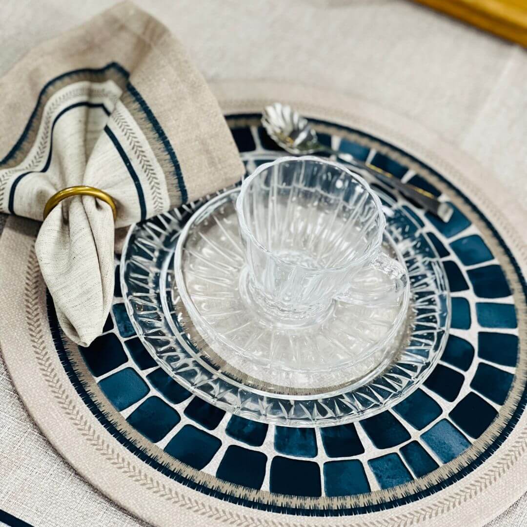 Conjunto de 2 Pratos de Sobremesa de Cristal de Chumbo Radial - 19,5cm