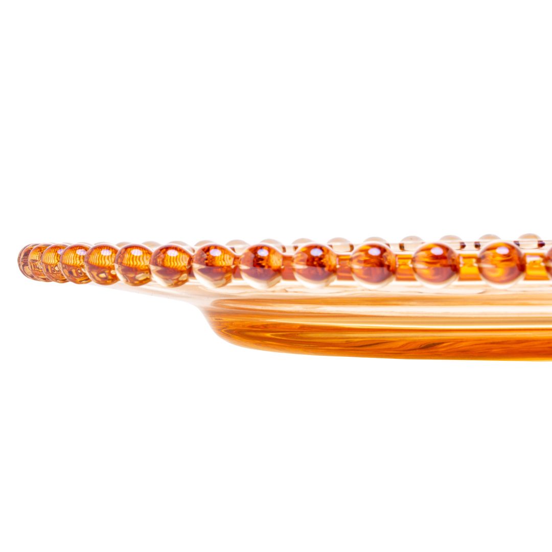 Prato Cristal de Chumbo Pearl Âmbar - 20cm