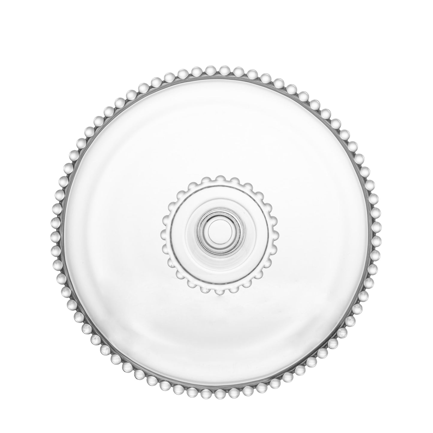 Prato Com Pé Pearl Transparente