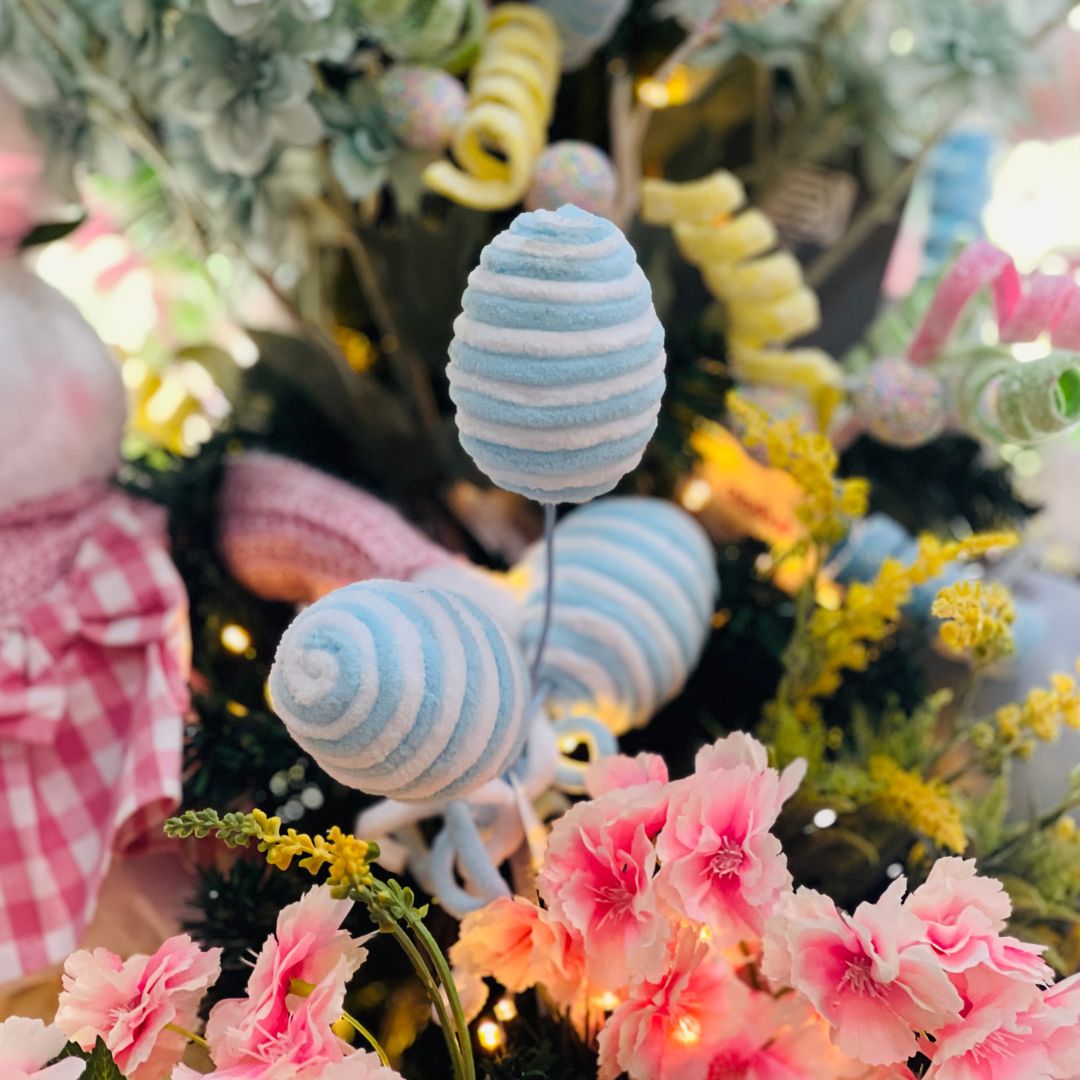 Haste Ovos Com Laço - 45cm Azul Claro