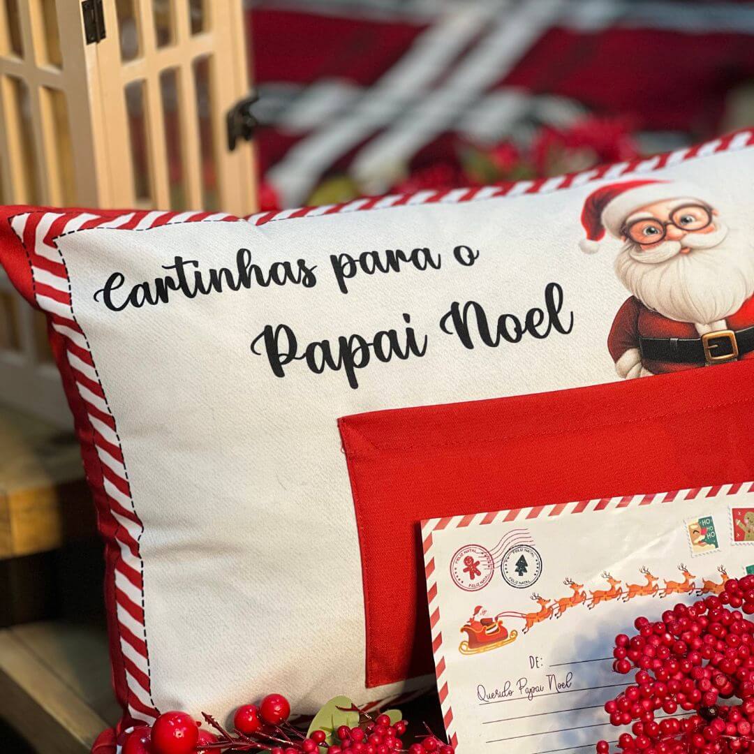 Capa Natalina Com Bolso e Cartinha - 35cmx55