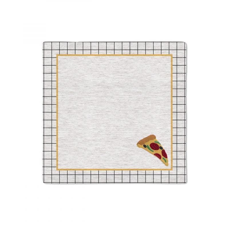 Guardanapo Pizza Com Bordado - 40cmx40cm