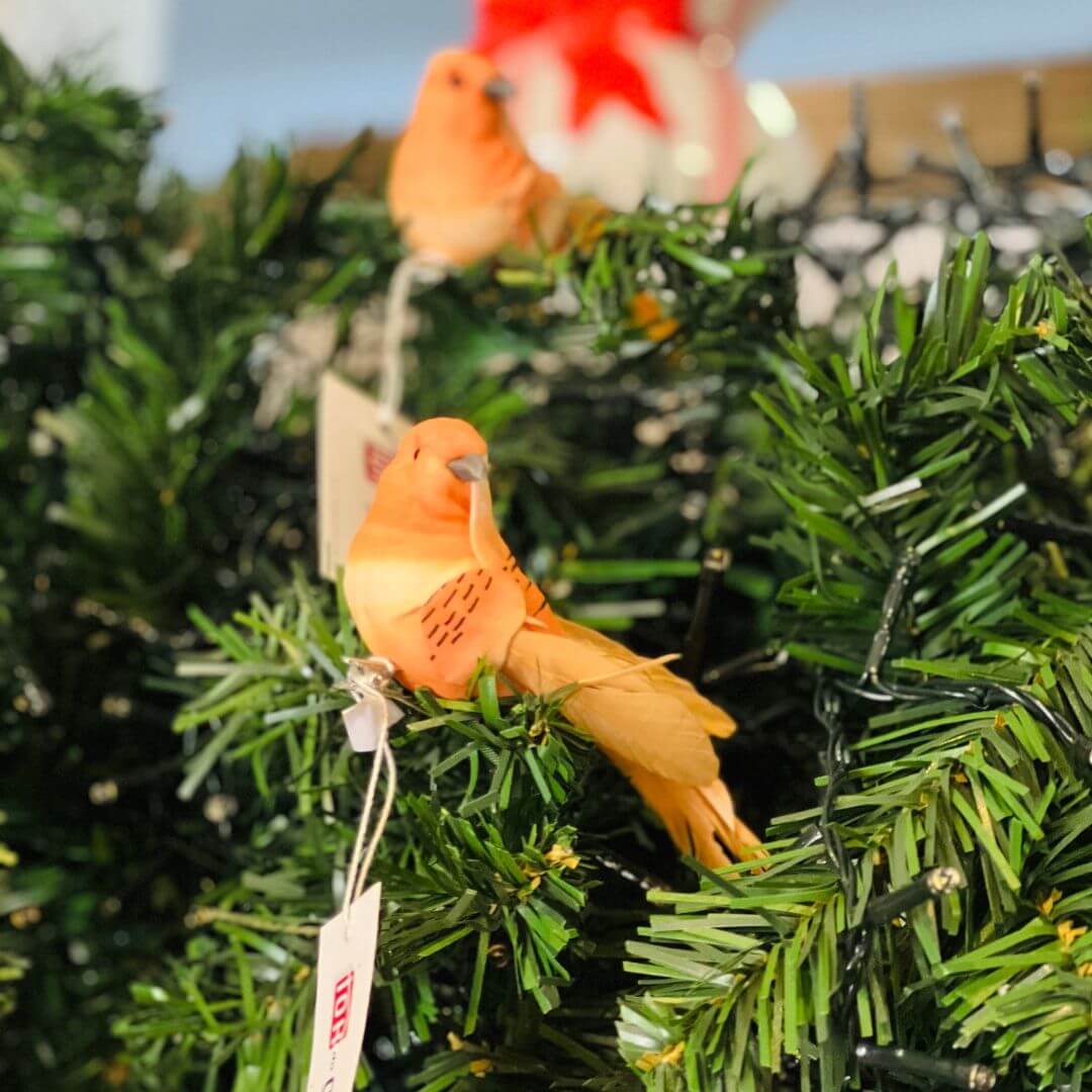 Pássaro Decorativo Laranja – 5cm