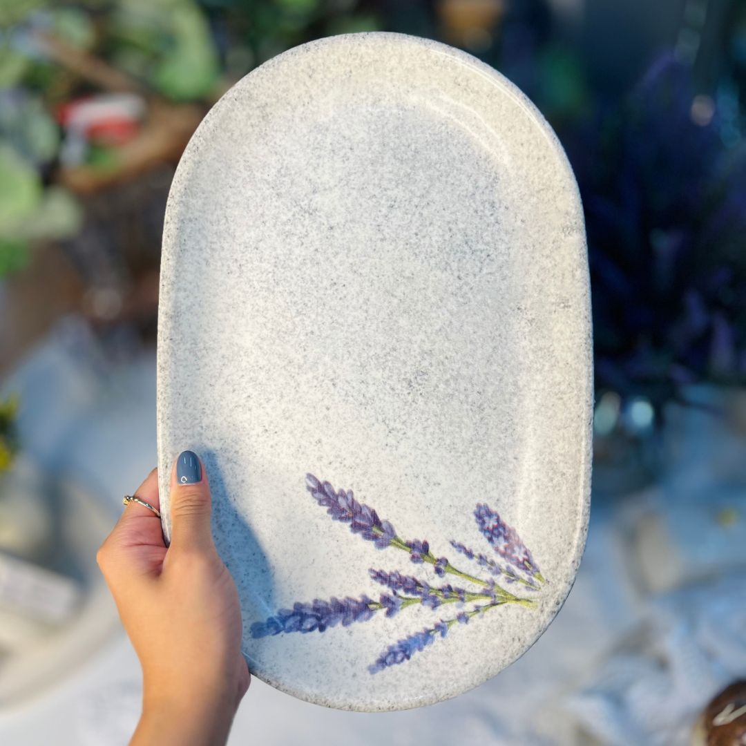 Travessa de Cerâmica Decorado Alfazema - 34cm