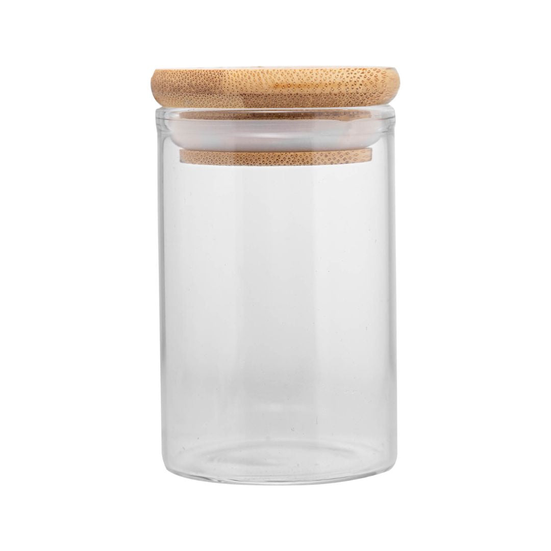 Pote de Vidro Com Tampa de Bambu - 90ml