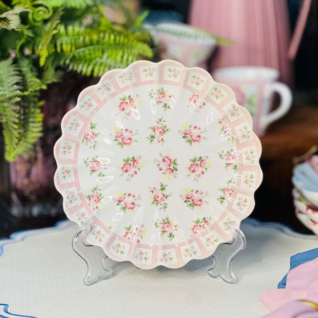 Prato Sobremesa Relevado Rosas Vó Dulce - 20cm