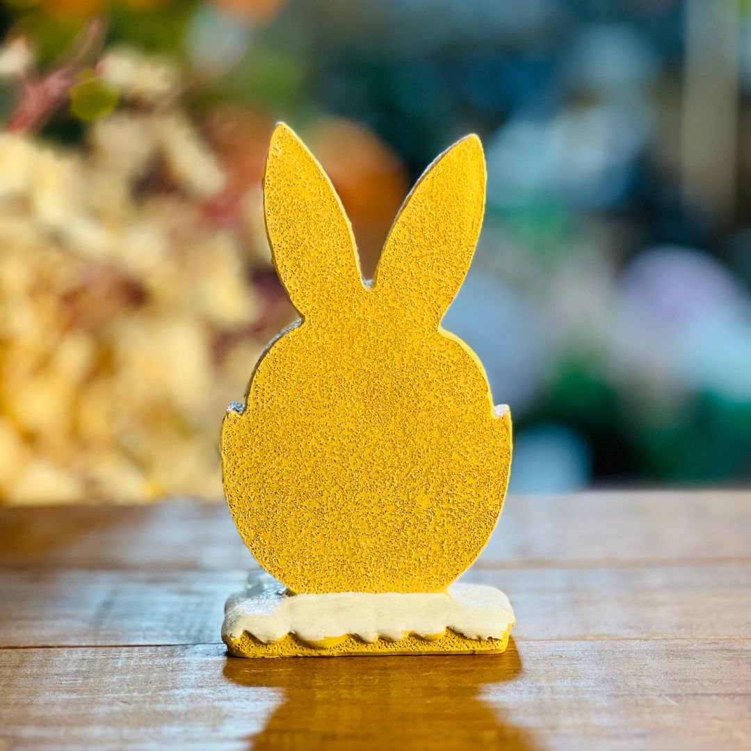 Enfeite Decorativo Coelho - 15cm Azul e Branco