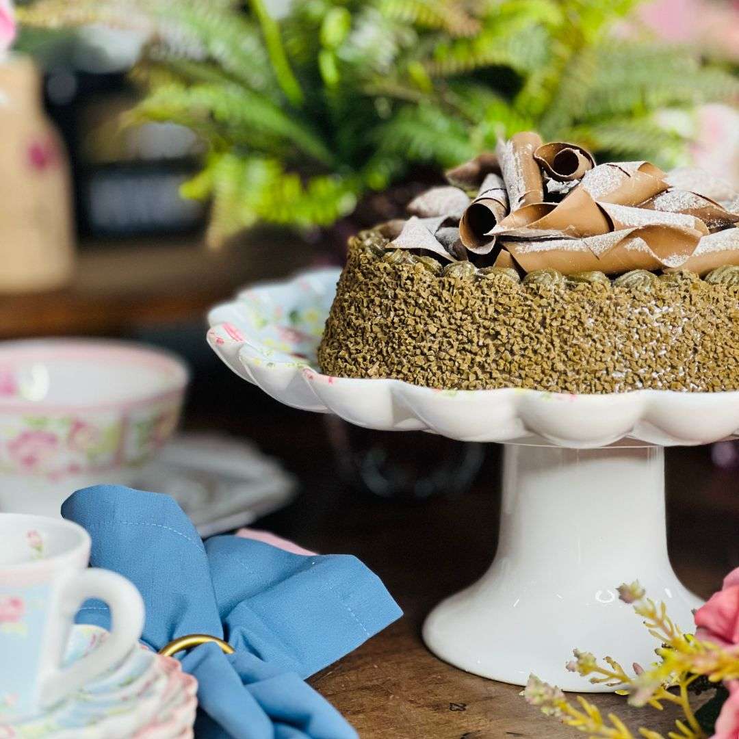 Prato Para Bolo Com Pé Vó Dulce - 33cm