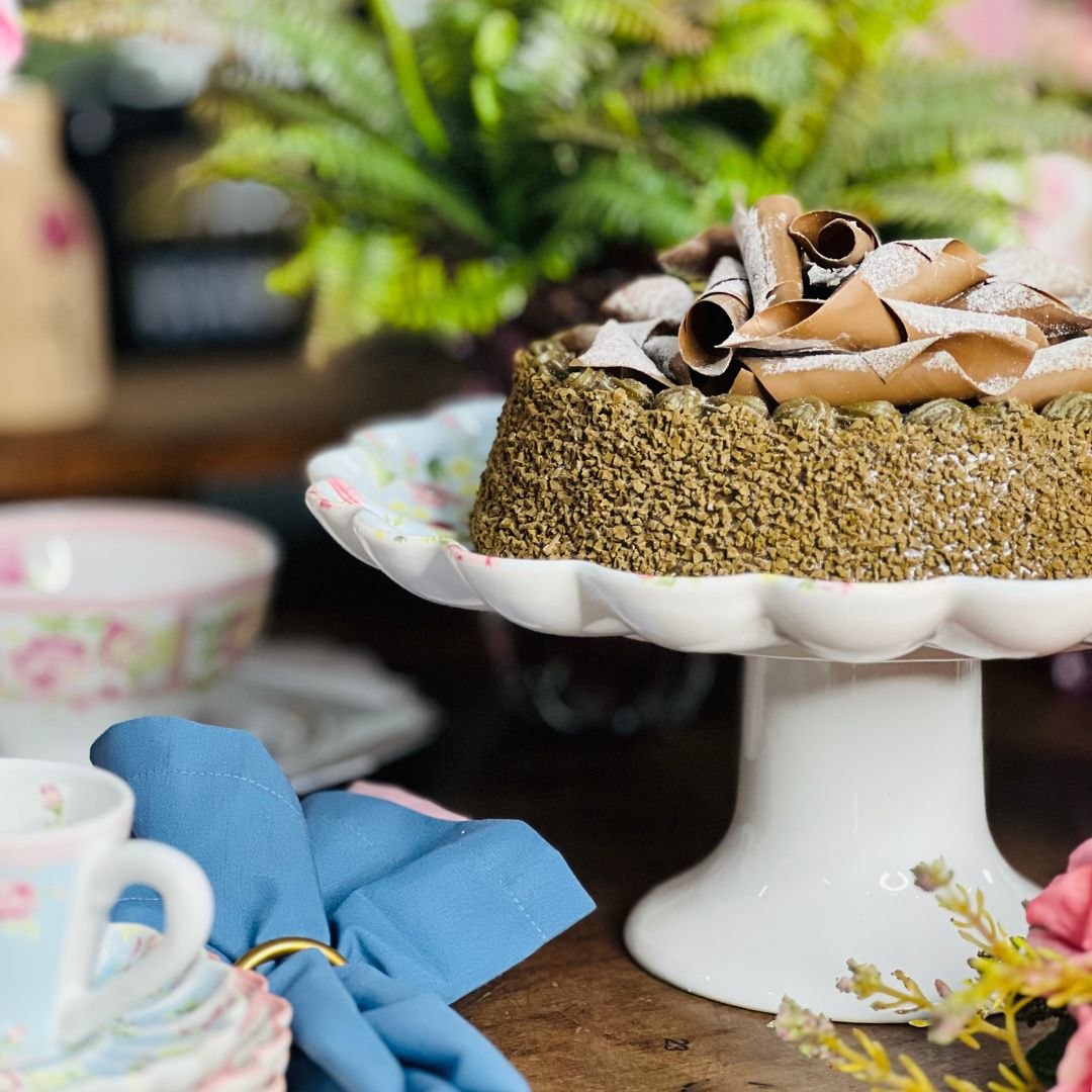 Prato Para Bolo Com Pé Vó Dulce - 33cm