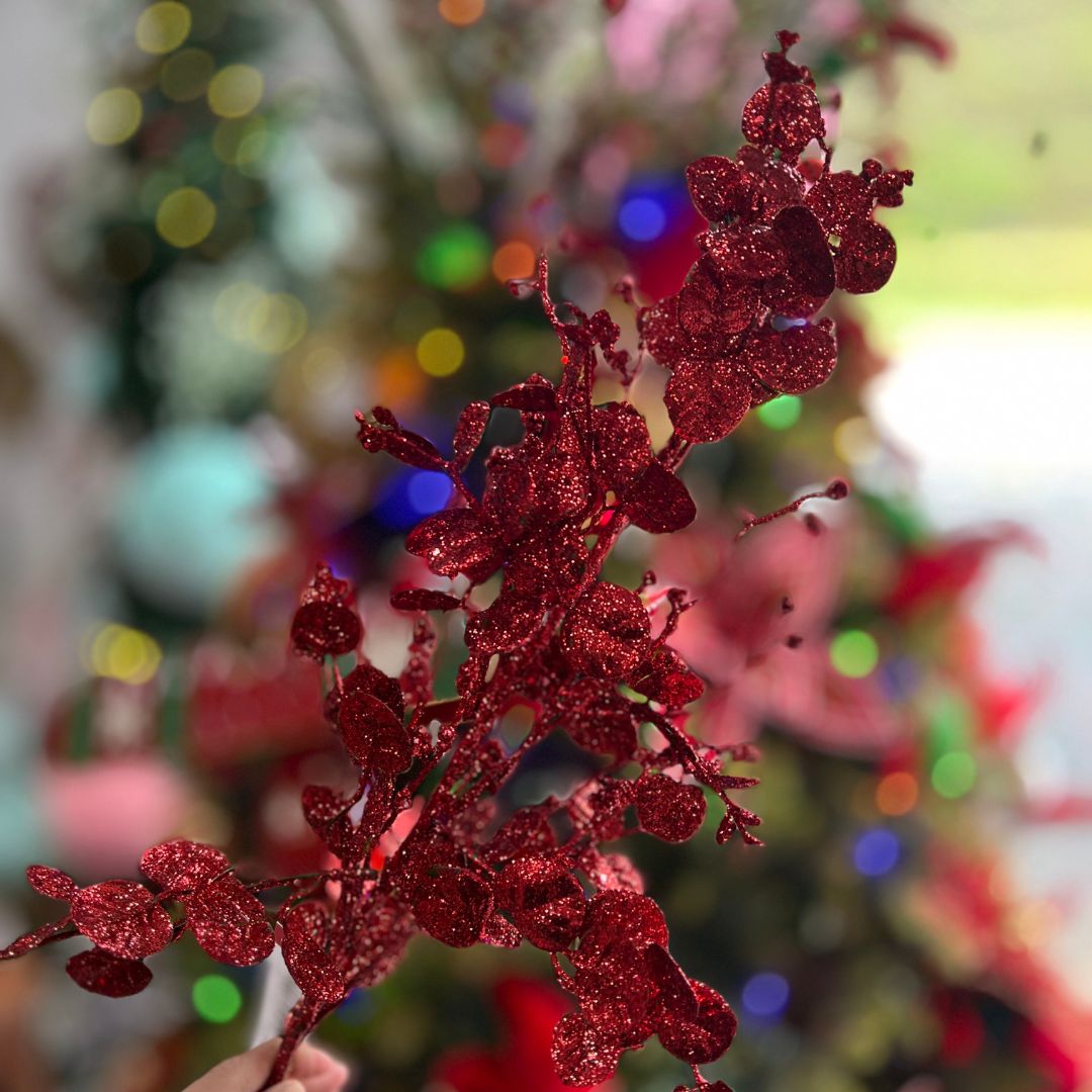 Galho Natalino Vermelho - 80cm