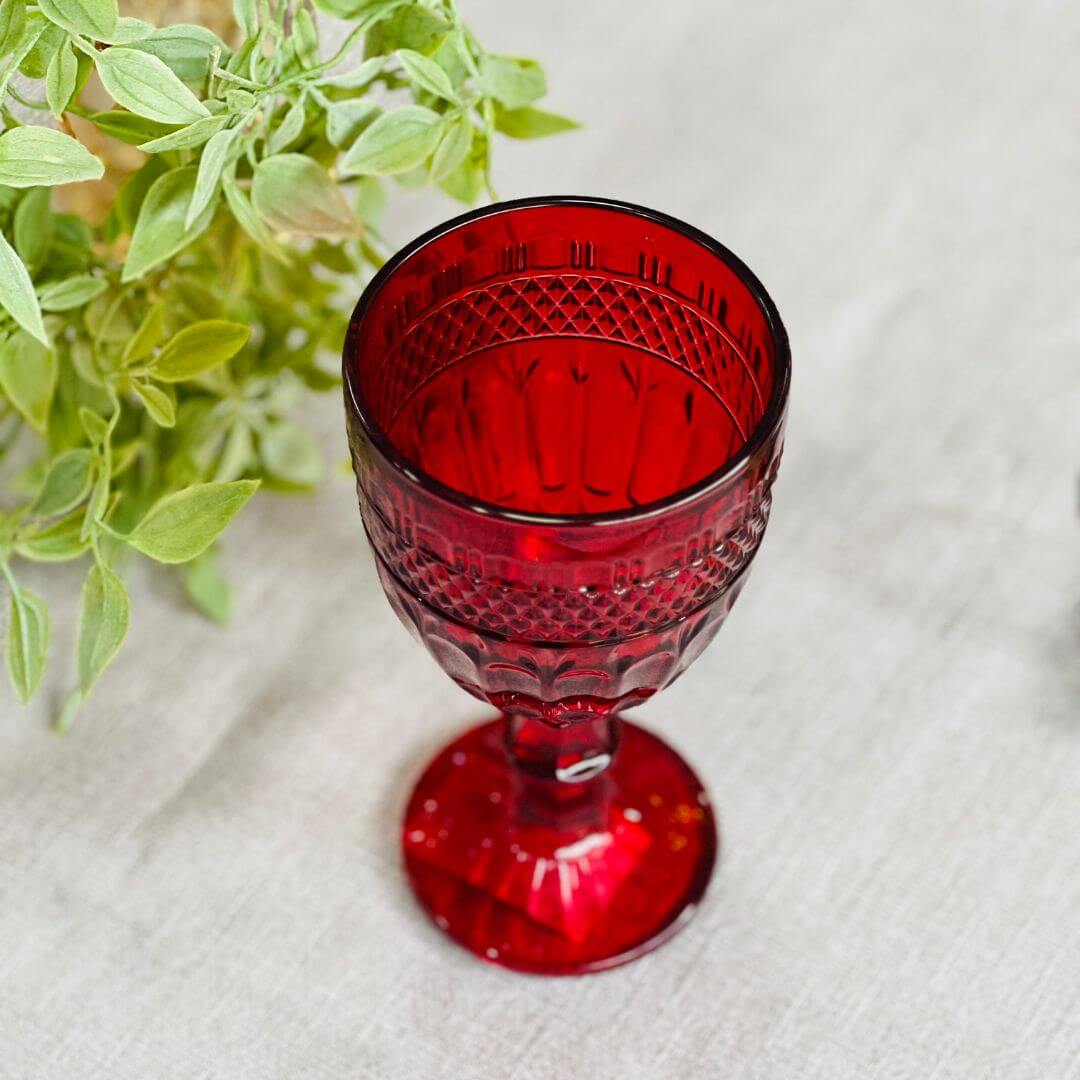 Conjunto 6 Taças de Vidro Para Agua Brand Vermelho - 345ml