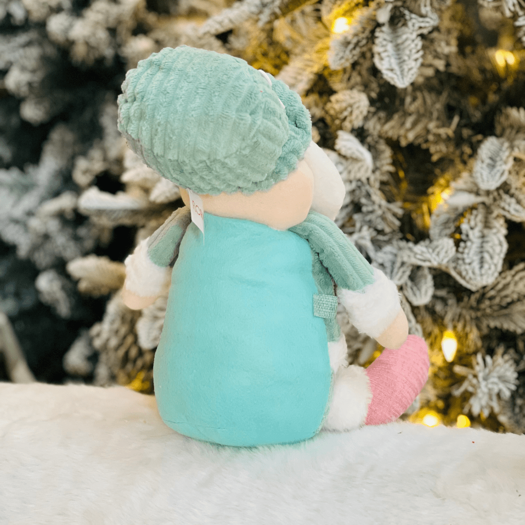 Papai Noel Soldado Verde e Rosa de Pelúcia 40x25cm